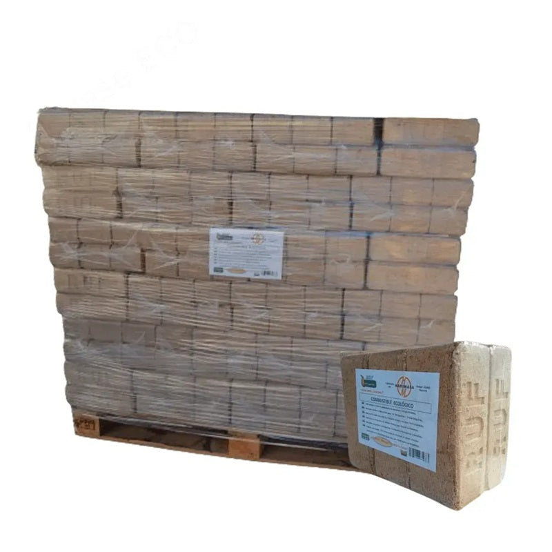 Briquetas RUF de pino – palet de 90 paquetes (≈1.050 kg)