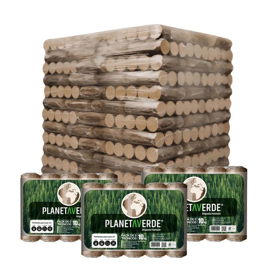 Planeta Verde briquetas de madera – palet de 104 paquetes